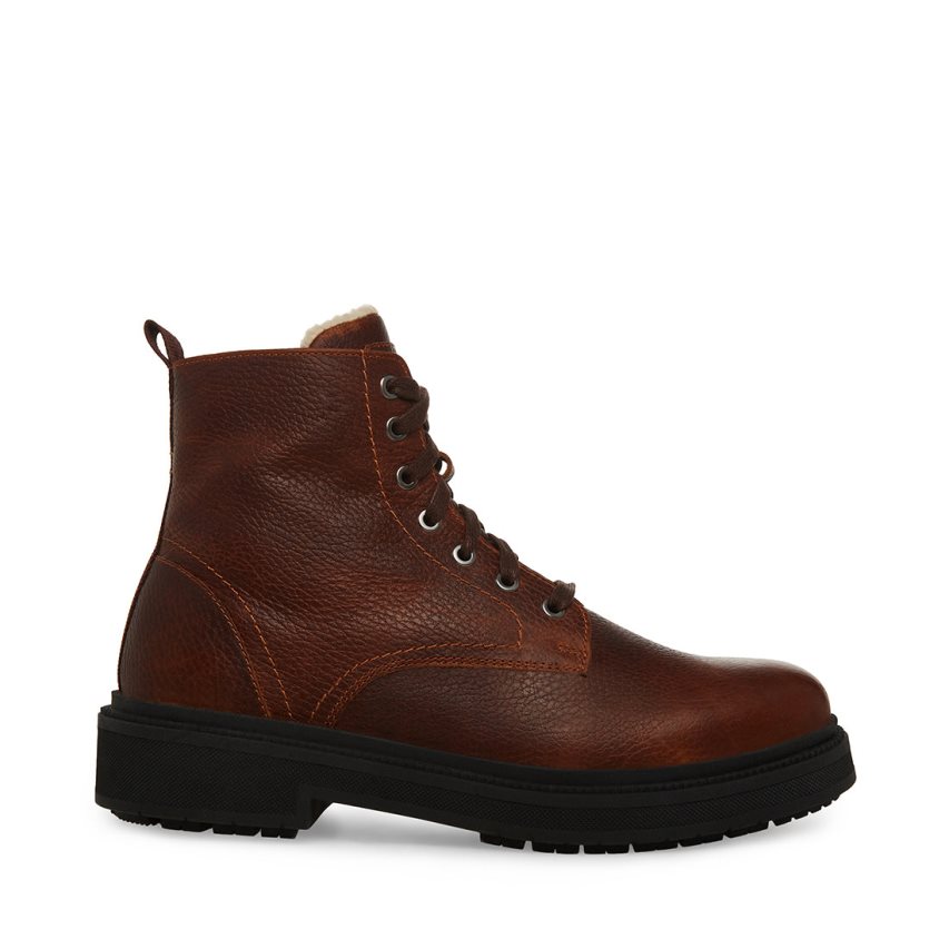 Botines Steve Madden Denalii Cuero Hombre Marrones Oscuro | ES KO36S2